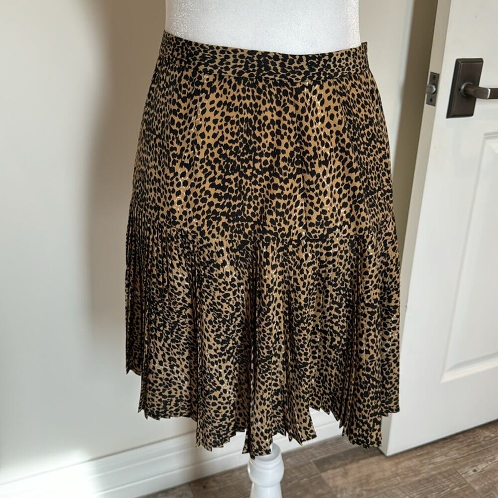 Wren Never Worn Pleated Leopard Print Mini Skirt - Size Small